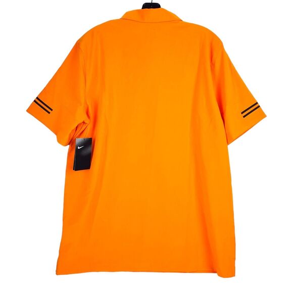 NIKE FLEX Polo Shirt Mens Large Yellow Swoosh Stripe Football Outdoor Athleisure - Picture 5 of 8